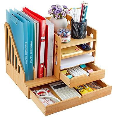 Marbrasse 3 Tier Mesh Desk Organizer with Drawer, Multi-Functional Desk  Organizers and Accessories, Paper Letter Organizer with 2 Pen Holder for  Home