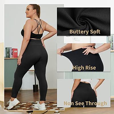 HLTPRO 3 Pack Plus Size Leggings with Pockets for Women - Black High Waist Tummy  Control Buttery Soft Yoga Pants for Workout, A-black/Black/Black, XX-L Plus  : : Fashion