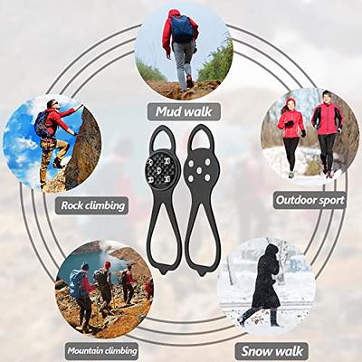  Voroar Crampons Ice Cleats Traction Snow Grips for Hiking Boots  and Shoes, Shoe Spikes for Men Women Kids, Anti-Rust, Safe Protect for  Walking on The Ice, Snow and Mud : Everything