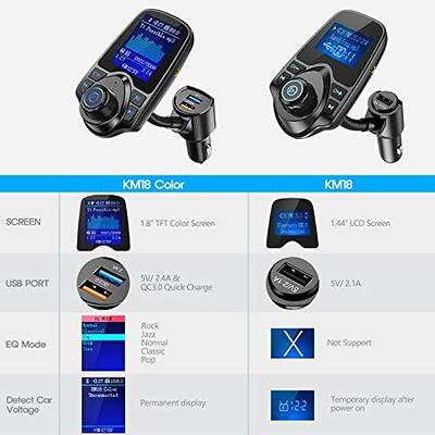 Nulaxy Wireless In-Car Bluetooth FM Transmitter Radio Adapter Car Kit W 1.8 Inch  Display Supports TF/SD Card and USB Car Charger for All Smartphones Audio  Players-KM18 color - Yahoo Shopping