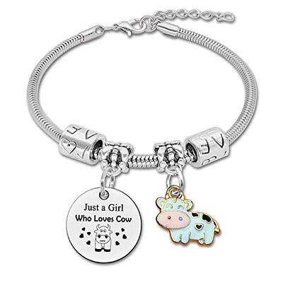 Farm Animal Charm Bracelet - Sterling Silver Bracelet with Cow