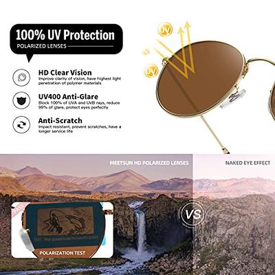 MEETSUN Small Round Polarized Sunglasses for Women Men Classic Retro Metal  Frame Sun Glasses UV Protection Gold Frame/Brown Lens - Yahoo Shopping