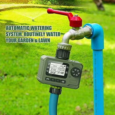 Digital Water Timer 2 Outlet, Rain Delay Watering, Sprinkler Timer, IP54  Waterproof Programmable Garden Hose Timers with Large LCD Display for  Garden