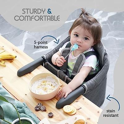 Hook On High Chair, Jozzve Clip on High Chair with Removable Dining Tray  for Babies and Toddlers, Fold-Flat Storage Portable Baby Feeding Seat,  Attach