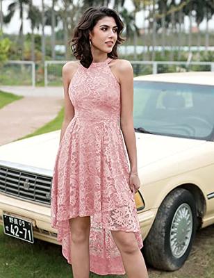 Dressystar Women Short Lace Bridesmaid Dress | Cap-Sleeve Formal Party Gown