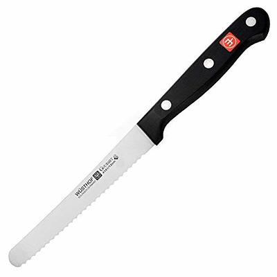  Hammer Stahl Serrated Utility Knife, German Forged High Carbon  Steel Serrated Sandwich Knife, Petty Kitchen Knife with Ergonomic  Quad-Tang Pakkawood Handle & Gift Box