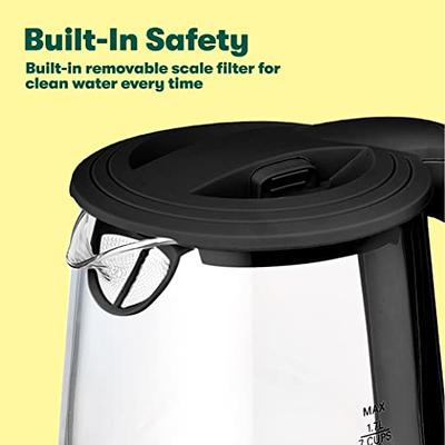 BELLA 1.7 Liter Glass Electric Kettle, quickly boil 7 cups of water in 6-7  min