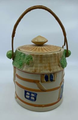 Hand Painted Ceramic Majolica Cookie Jar