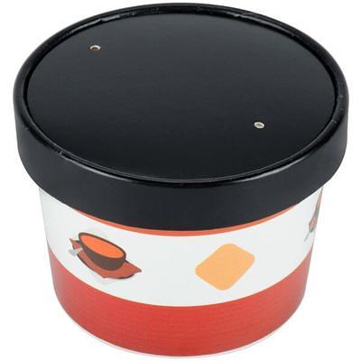 Choice 12 oz. Double Poly-Coated Paper Soup / Hot Food Cup with Black  Vented Paper Lid - 250/Case