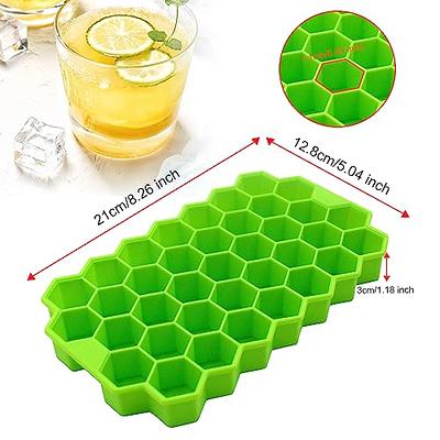 Ice Cube Trays for Freezer, 74 Hexagon Shape Stackable Ice Trays - 2 Pack