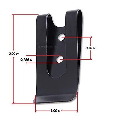 Belt Clip - Flush Mount - (Metal) - Police Black - (fits belts up