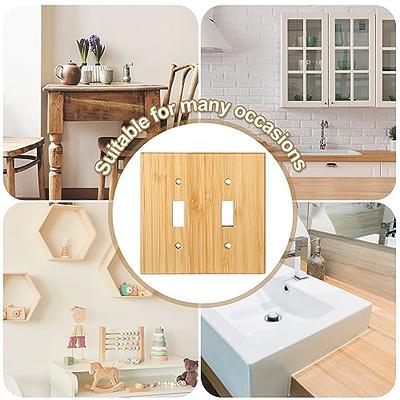 Pinkunn 10 Pieces Solid Wood Light Switch Plate Outlet Covers Bamboo Wooden  Decorative Wall Plate for Bedroom Kitchen Home (Double Toggle) - Yahoo  Shopping
