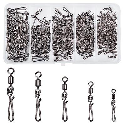 110PCS Stainless Steel Barrel Snap Swivel Fishing Accessories