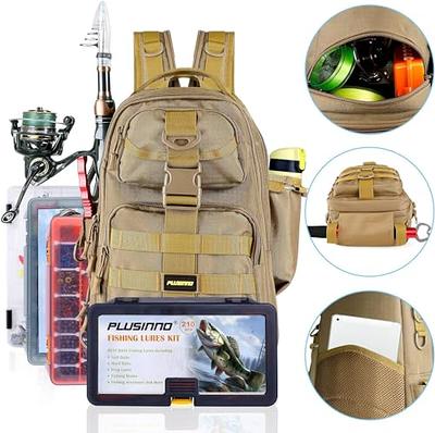 PLUSINNO Fishing Backpack Tackle Bag, Water-Resistant Fishing Backpack