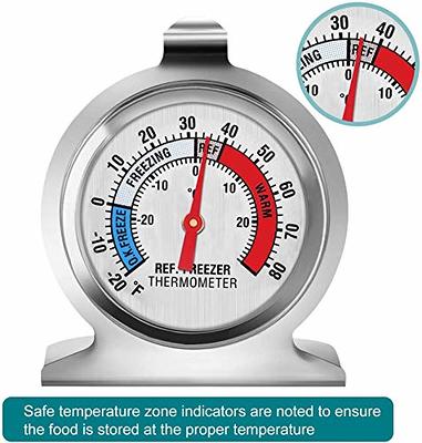 2 Pack Freezer Refrigerator Thermometer Large Dial Temperature