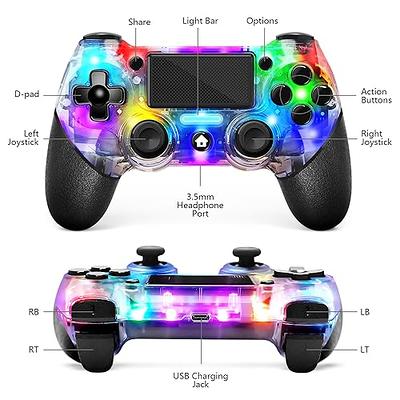  AceGamer Light-up Wireless Controller for PS4,Black