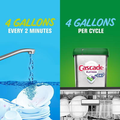 Cascade Fresh Scent Platinum Actionpacs Dishwasher Detergent + Oxi Fresh  Cleaner Pods - 26.7oz/48ct : Target