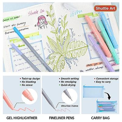 Shuttle Art 12 Assorted Colors Gel Highlighters,Bible Highlighters,No Bleed  Through, Bible Journaling Supplies,Great for Journaling, Highlighting and