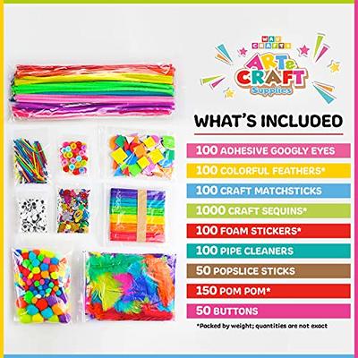 1750 Pcs Arts and DIY Craft Supplies Kit for Kids, Foam, Pom Poms