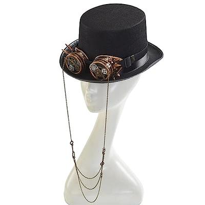 Steampunk Top Hat with Goggles Steampunk Hat Steampunk Time Traveler Hat Steampunk  Accessories Steampunk Bowler Hat Black - Yahoo Shopping