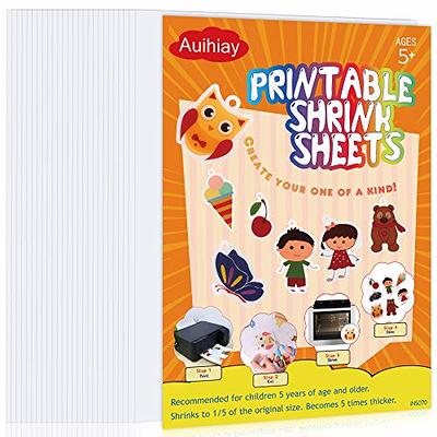 Printable Shrink Plastic Sheets, Shrink Films Papers for Kids Creative  Craft, 6 Sheets translucent 8.3 x 11.7 inch for Inkjet Printer (A4