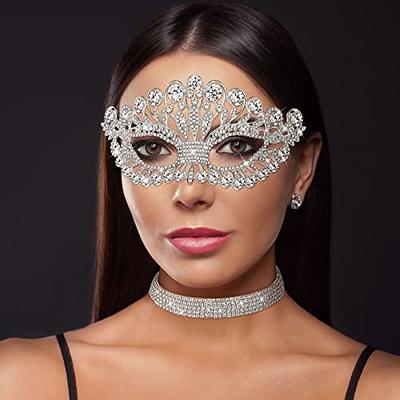 Rhinestone Eye Mask Fringe Masquerade Mask