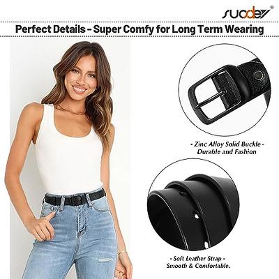 SUOSDEY Fashion Womens Soft Leather Belt, Waist Belt with Pin