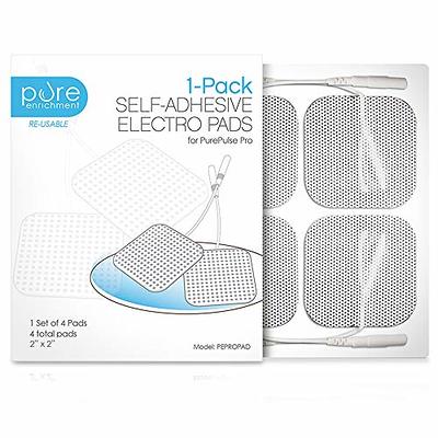 Pure Enrichment PurePulse Tens Electronic Pulse Massager Pads – Premium, Self-Adhesive Replacement Electrode Pads Compatible with PurePulse and