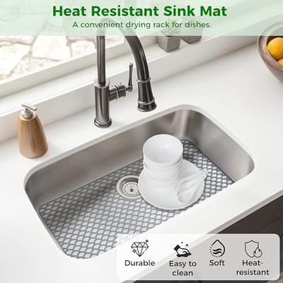 Kitchen Sink Drain Silicon Mat Protector Pad,Silicone Mats Counter Protector,  Heat Resistant, Easy to Clean 