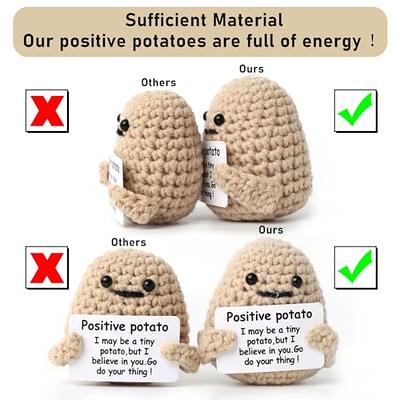 Funny Positive Potato Wool Knitted Potato Doll with Positive Card