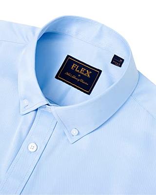 J.VER Men's Dress Shirts Regular Fit Long Sleeve Button Down Shirts Stretch  Wrinkle-Free Formal Shirt Sky Blue Medium - Yahoo Shopping