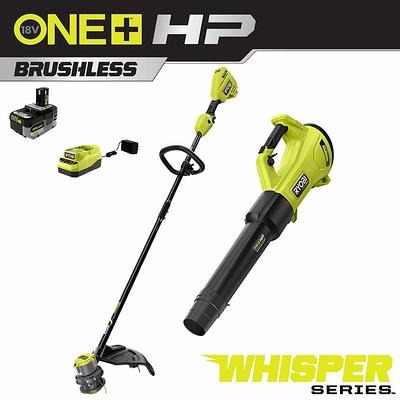 Ryobi 40V Cordless Battery String Trimmer and Jet Fan Blower Combo Kit (2-Tools) with 4.0 Ah Battery and Charger