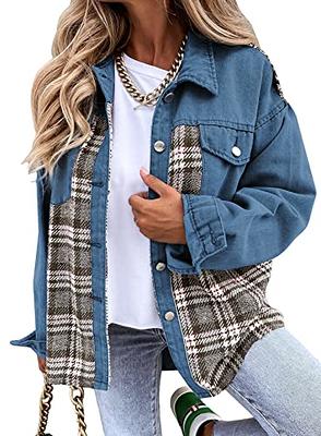 Solid Faux Fur Trucker Jacket, Casual Long Sleeve Jacket For Fall & Winter,  Women's Clothing - Temu