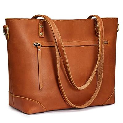 S ZONE Genuine Leather Tote Bag for Women Work Shoulder Crossbody