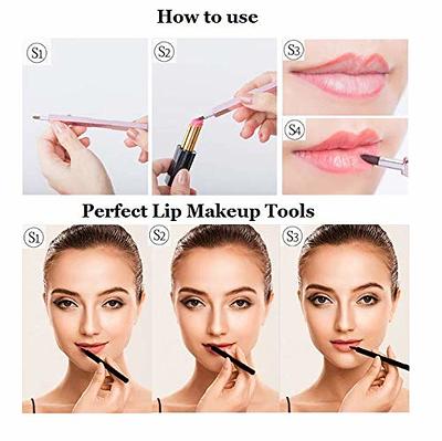 Silicone Lip Brush, 6pcs Makeup Brushes with Dirt-proof Caps for Protection, Lipstick Applicator Brushes for Lip Gloss, Lip Mask, Eyeshadow, Lip Cream