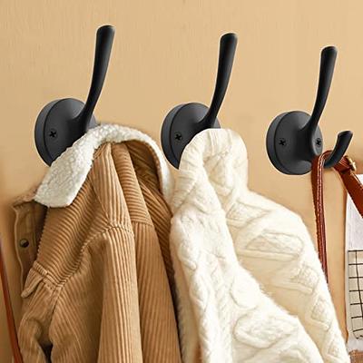 2 Pack Double Robe Hook Heavy Duty Towel Coat Hooks Wall Mounted