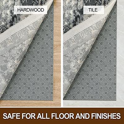 Mohawk Home 3' x 5' Non Slip Rug Pad Gripper 3/8 Thick Dual Surface Felt + Rubber Gripper - Safe for All Floors