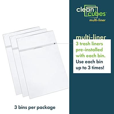 Clean Cubes (Multi-Liner 30 Gallon Trash Cans & Recycle Bins for Sanitary  Garbage Disposal. Disposable Containers for Parties, Events, Recycling, and  More. 3 Pack (White) - Yahoo Shopping