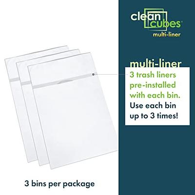 Clean Cubes 13 Gallon Trash Cans & Recycle Bins for Sanitary Garbage  Disposal. Disposable Containers for Parties, Events, Recycling, and More. 3  Pack