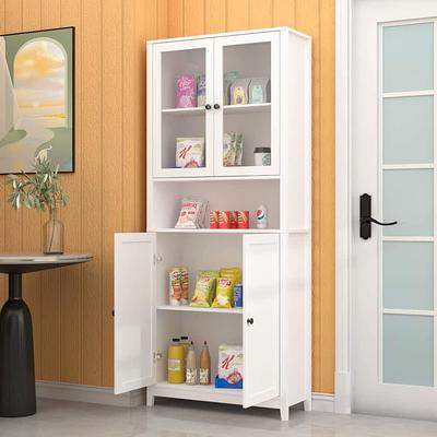 FUFU&GAGA 70.9 in. H Storage Cabinet Display Cabinet With Tempered