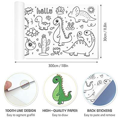 Coloring Paper Roll for Kids Sticky Drawing Paper Roll 