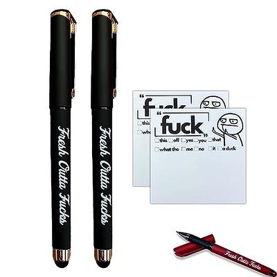 Fresh Outta Fucks Pad and Pen, Funny Pens, Snarky Novelty Fresh Outta Fucks  Pen Set, Funny Pad and Pen Office Supplies, Fun Desk Accessory Gifts for  Friends Co-Workers, Boss (Black 2Pcs) 