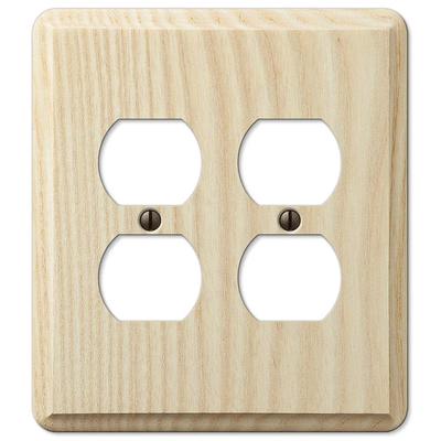 Hampton Bay Cabin 1 Gang Duplex Wood Wall Plate - Unfinished 180DHB - The  Home Depot