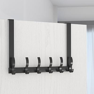 SKOLOO Over The Door Hook Hanger - 6 Hooks, Metal Door Hook, Over Door Coat  Hooks for Hanging Coats Clothes Hats Robes, Black