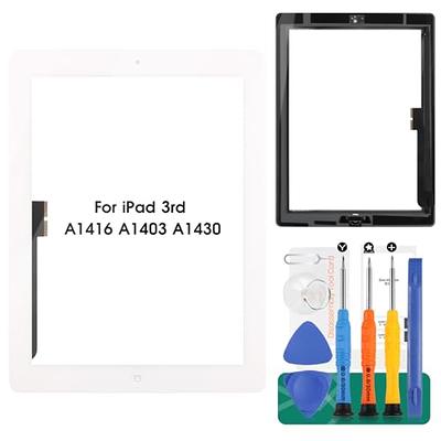 A-MIND For IPad Air 2 A1566 A1567 Touch Digitizer Screen Replacement  Parts,（LCD Not Include，No Home Button） with Screen Protector+Repair  Tools(White)