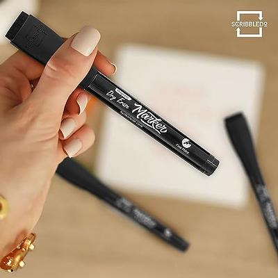 Scribbledo 4 Pack Dry Erase Markers Fine Tip Black Color Low Odor  Whiteboard Markers with Eraser Cap - Yahoo Shopping