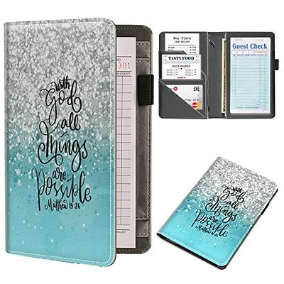 FIODAY Server Books for Waitress PU Leather Waiter Book with Zipper Pocket,  Cute Serving Book Guest Check Book Server Note Pads Holder Fits Server  Apron - Yahoo Shopping