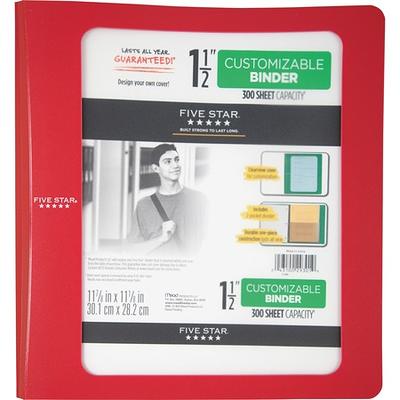 Five Star 1 1/2 Zipper Binder, 500 Sheet Capacity, Berry (72532) 