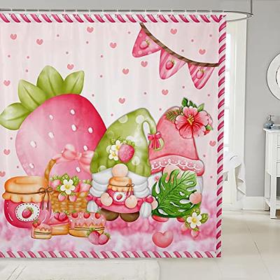 Homewish Pink Strawberry Shower Curtain Cartoon Gnome Bathroom Curtain for  Kids Girls Boys Room Decor Cute Sweet Fruits Waterproof Curtain Girly Heart  Lovely Bath Curtain,12 Hooks,72 Wx72 L - Yahoo Shopping