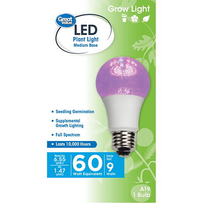 Great Value LED Light Bulb, 9W (60W Equivalent) A19 General